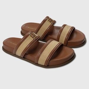 Tommy Hilfiger Jiana Slide Sandals - NEW‎ Womens 8.5 Natural / Tan - #48599-CL2